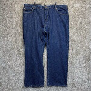 Dickies Jeans Mens 44x30 Blue Flannel Lined Five Pocket Relaxed Straight Denim